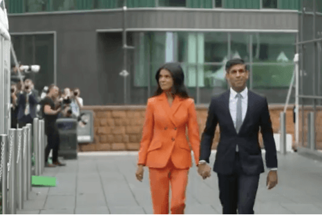 Rishi Sunak and Akshata Murty in Manchester on October 4 Rishi Sunak
