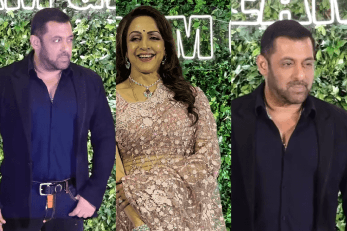 Salman Khan at Hema Malini's b'day bash Salman Khan at Hema Malini's b'day bash