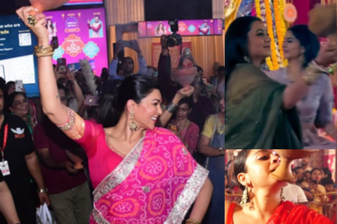 Sushmita, Sumona, Rani dhunuchi dance Sushmita, Sumona, Rani dhunuchi dance