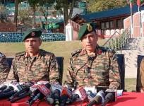 GoC 28 Infantry Division Major General Girish Kalia interacting with media persons.