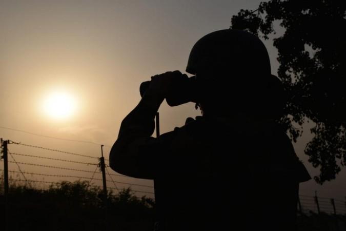 A BSF jawan keeping a watch on border BSF