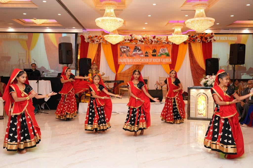 Rajasthani children and women who graced the Rajasthani songs perform at the RANA event Rajasthani children and women who graced the Rajasthani songs perform at the RANA event