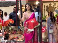 Shilpa shetty Mira Rajput at sunita Kapoor's house for karwa chauth celerations