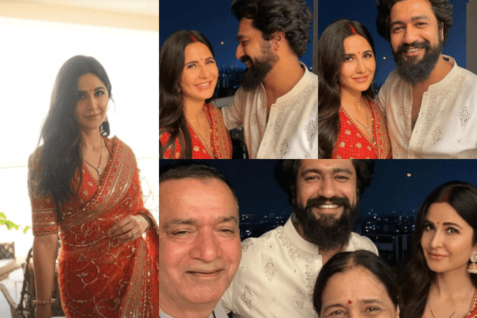 Katrina Kaif Vicky Kaushal karwachauth pics Katrina Kaif Vicky Kaushal karwachauth pics