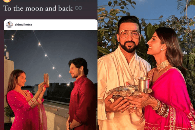 Kiara, Sidharth, Shilpa, Raj Kundra karwachauth pic Kiara, Sidharth, Shilpa, Raj Kundra karwachauth pic