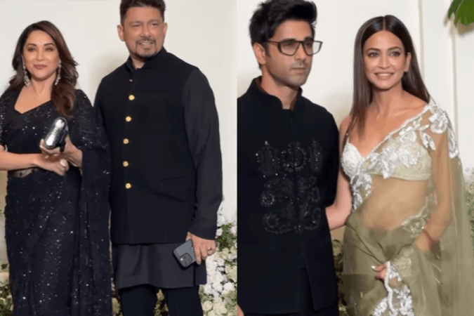 Madhuri Dixit, Shriram Nene, Pulkit Samrat, Kriti Kharbanda at Manish Malhotra Diwali bash Madhuri Dixit, Shriram Nene, Pulkit Samrat, Kriti Kharbanda at Manish Malhotra Diwali bash