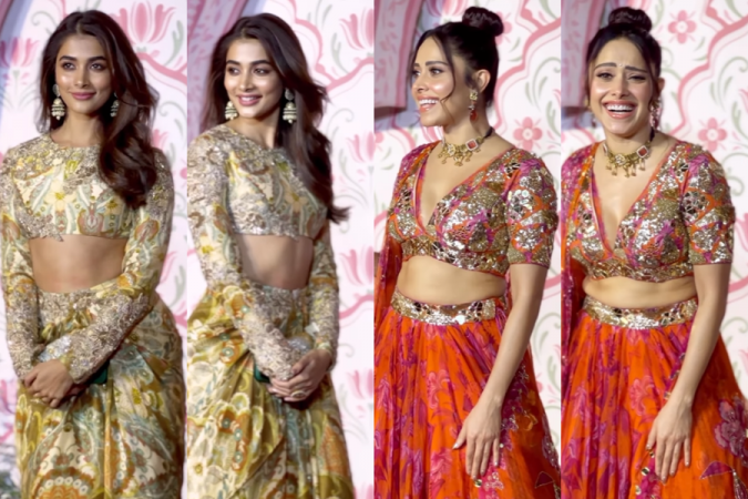 Pooja Hegde, Nushratt at Ramesh Taurani Diwali bash Pooja Hegde, Nushratt at Ramesh Taurani Diwali bash