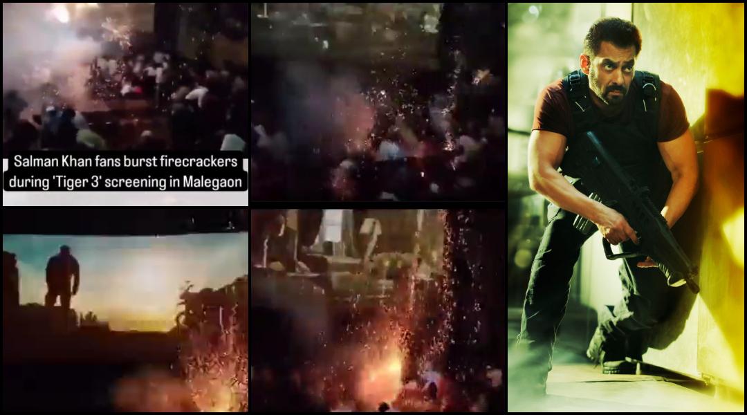 Salman Khan fans burst firecrackers inside Malegaon cinema hall amid Tiger 3 screening; scared viewers run towards exit [watch] - Vimarsana News