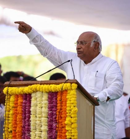 Sangareddy: Congress President Mallikarjun Kharge During A Public Meeting Sangareddy: Congress President Mallikarjun Kharge During A Public Meeting