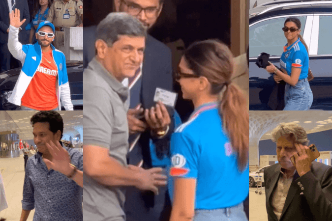 Deepika, Ranveer, Kapil Dev, Sachin Tendulkar, Prakash Padukone for India vs Australia match Deepika, Ranveer, Kapil Dev, Sachin Tendulkar, Prakash Padukone for India vs Australia match