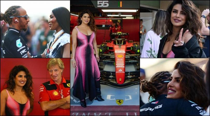 F1 Grand Prix: Priyanka Chopra hugs Lewis Hamilton, poses with Naomi ...