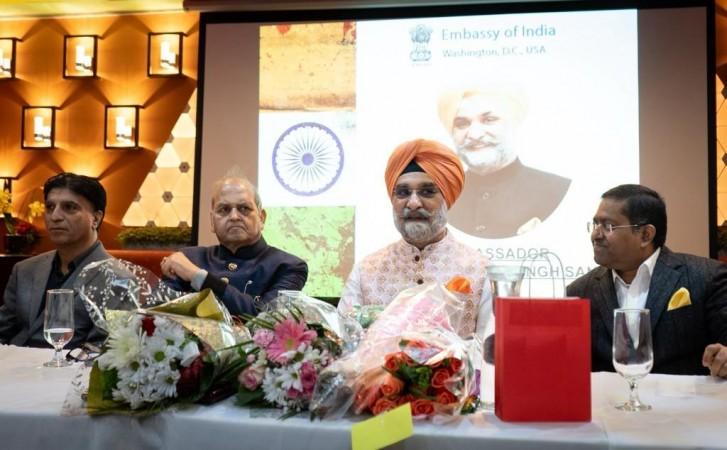 Prem Bhandari, India's Ambassador to the US, Taranjit Singh Sandhu, CG Randhir Jaiswal Prem Bhandari