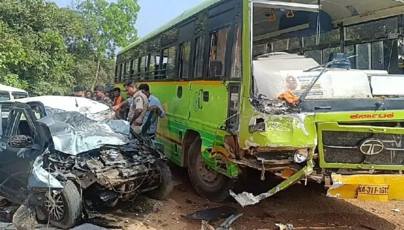 Five Killed In Road Accident In K'taka, Several Injured Five Killed In Road Accident In K'taka, Several Injured
