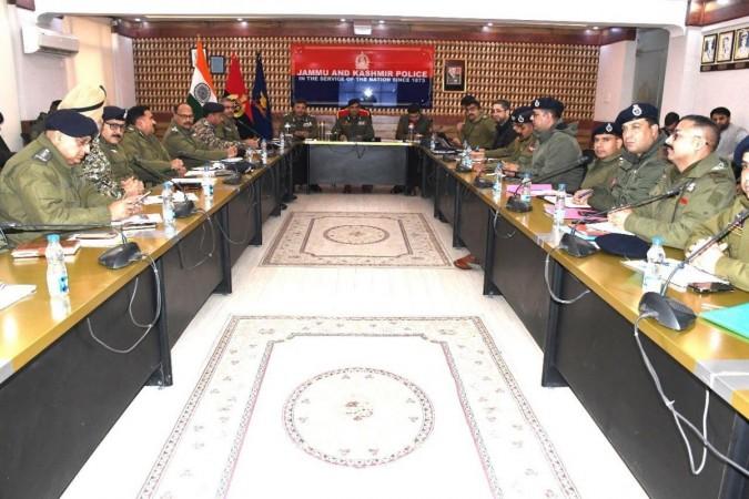 ADGP Law and Order Vijay Kumar reviewing security scenario in Kashmir Valley during a high level meeting at Srinagar Vijay Kumar