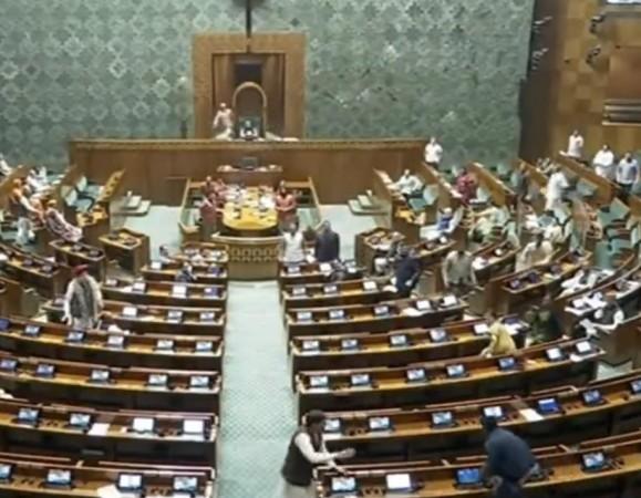 Two Protesters Carrying Colour Smoke Flare Detained Outside Parliament