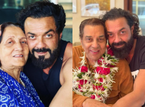 Bobby Deol with Prakash Kaur, Dharmendra