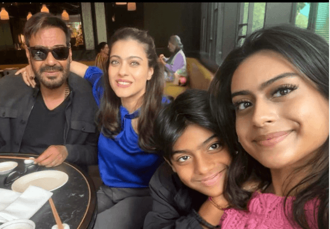 Ajay Devgn with Kajol, Nysa and Yug Ajay Devgn with Kajol, Nysa and Yug