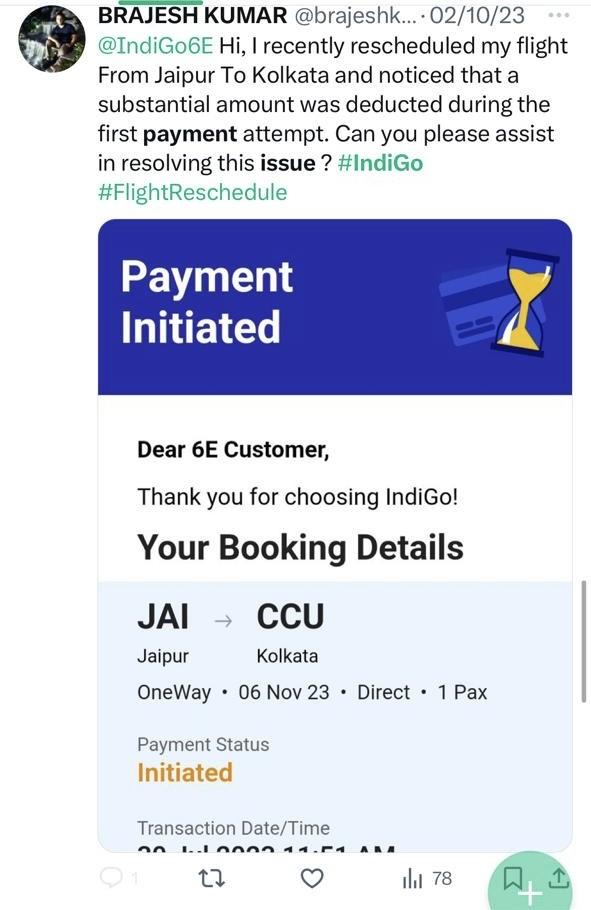 IndiGo JusPay glitch