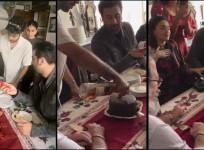 'Jai mata di': Ranbir Kapoor reacts after lighting spirit-doused Christmas cake; Alia Bhatt reacts