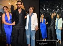 Ranbir Kapoor poses with Alia Bhatt, Neetu Kapoor, Mahesh Bhatt at Animal success party