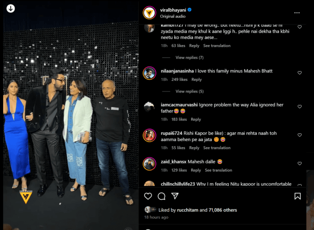 Ranbir Kapoor poses with Alia Bhatt, Neetu Kapoor, Mahesh Bhatt at Animal success party Ranbir Kapoor poses with Alia Bhatt, Neetu Kapoor, Mahesh Bhatt at Animal success party