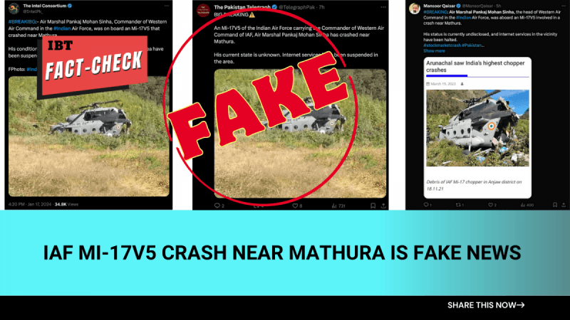 Fact check: Old image IAF chopper crash circulated with false claim [truth here]