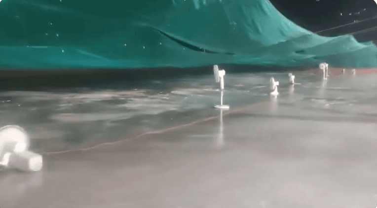 Fans are being used to freeze ice on the ice rinks in the cold desert of Ladakh Ice Hockey