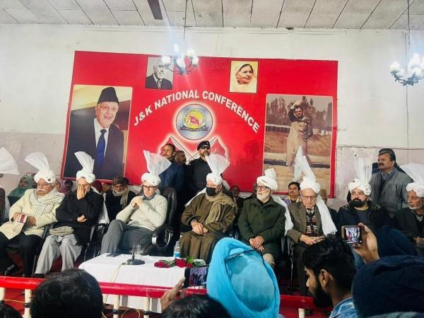 File picture: Dr. Farooq Abdullah and Omar Abdullah attending Gujjar-Bakerwal conference organized by the National Conference at Jammu. Omar Abdullah