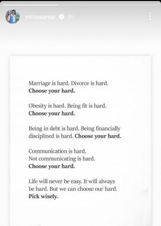Sania Mirza's Cryptic Post on Divorce Sania Mirza's Cryptic Post on Divorce