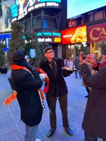 Overseas Friends of Ram Mandir Stir Excitement with Laddoo Distribution at Times Square