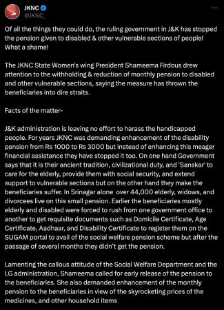 Fact check: Claims of stopping disability pensions in J&K baseless [truth here]