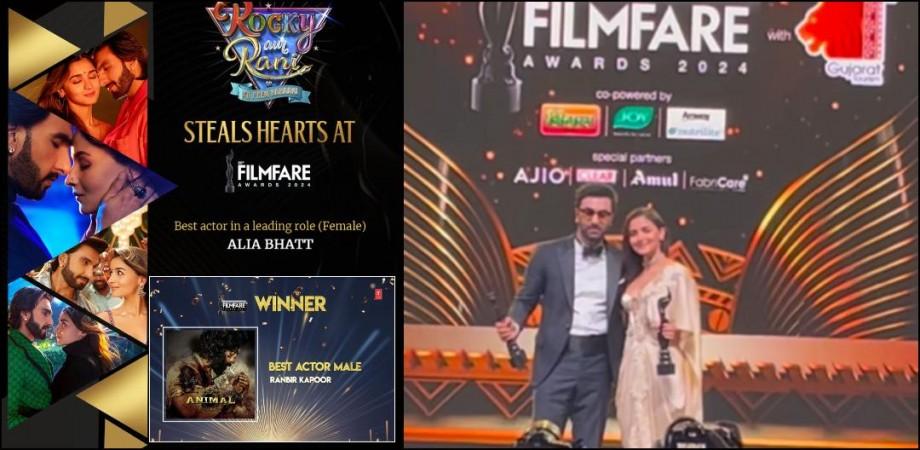Alia and Ranbir win filmfare awards