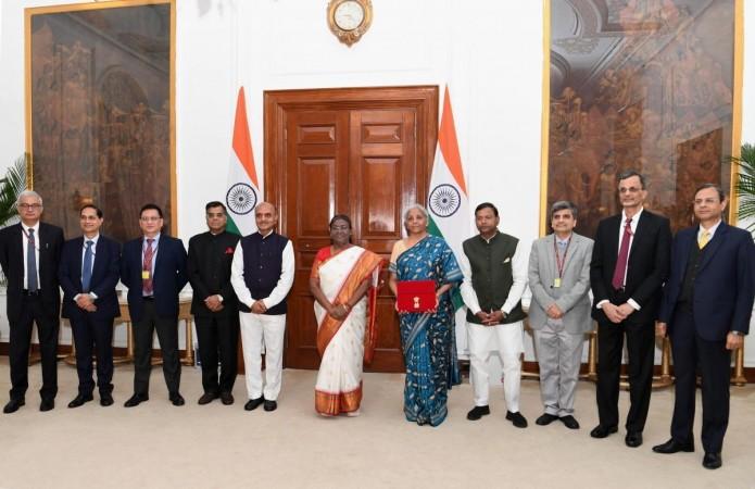 New Delhi: President Droupadi Murmu With Finance Minister Nirmala Sitharaman At Rashtrapati Bhavan