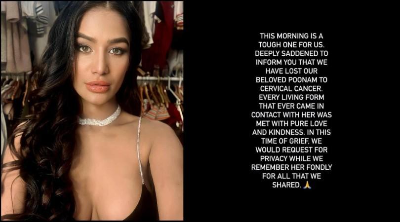 Model-actress Poonam Pandey dies at 32 due to cervical cancer Model-actress Poonam Pandey dies at 32 due to cervical cancer