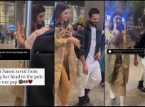 Shahid saved Kriti from bumping her head into a pillar.