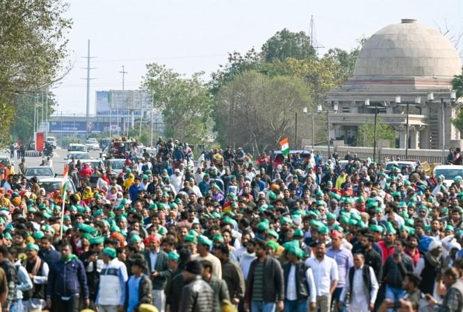 Farmers During A Protest March To The National Capital Farmers During A Protest March To The National Capital
