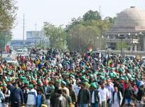 Farmers During A Protest March To The National Capital