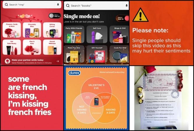 Brands shower love on couples; troll singles with hilarious messages on Valentines' Day Brands shower love on couples; troll singles with hilarious messages on Valentines' Day