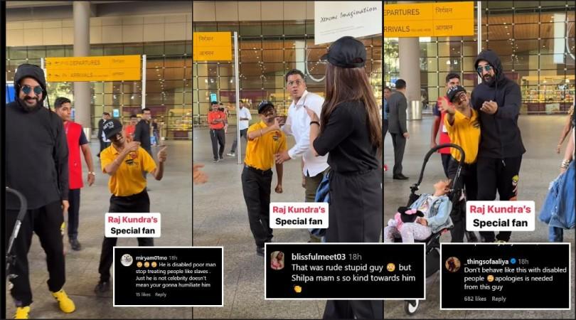 Shilpa Shetty stops bodyguard from misbehaving with specially-abled fan Shilpa Shetty stops bodyguard from misbehaving with specially-abled fan