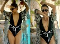 New mommy Rubina Dilaik sets the internet ablaze in a black swimsuit leaves fans unimpressed