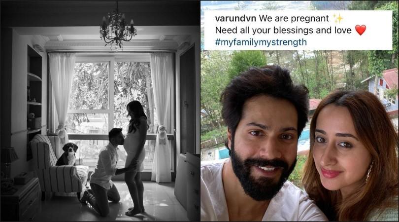 Varun Dhawan's kisses Natasha's baby bump as they announce pregnancy Varun Dhawan's kisses Natasha's baby bump as they announce pregnancy