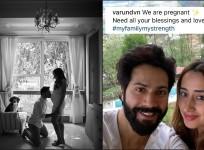 Varun Dhawan's kisses Natasha's baby bump as they announce pregnancy