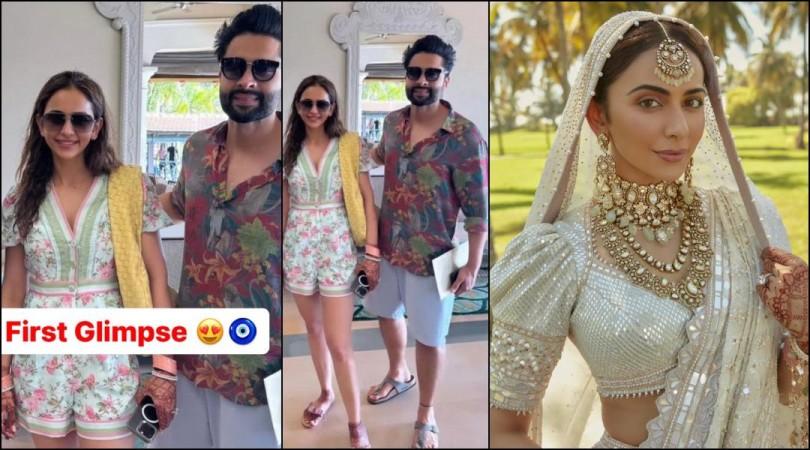'No sindoor, mangalsutra': Newlywed Rakul Preet Singh poses with husband Jackky Bhagnani in floral jumpsuit a day after wedding in Gao; trolled 'No sindoor, mangalsutra': Newlywed Rakul Preet Singh poses with husband Jackky Bhagnani in floral jumpsuit a day after wedding in Gao; trolled