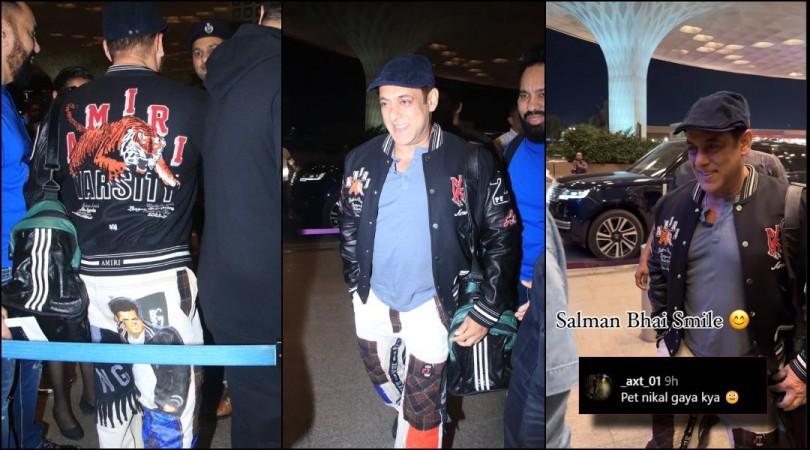 Salman Khan makes style statement, wears pants with his face printed on it Salman Khan makes style statement, wears pants with his face printed on it