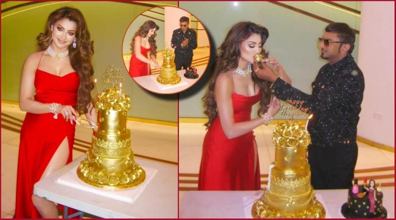 'Show-off, could have helped a needy': Urvashi Rautela cuts Rs 3 Crore ' Pure Gold' cake on her birthday gifted by Honey Singh; gets slammed