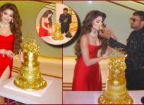 'Show-off, could have helped a needy': Urvashi Rautela cuts Rs 3 Crore ' Pure Gold' cake on her birthday gifted by Honey Singh; gets slammed