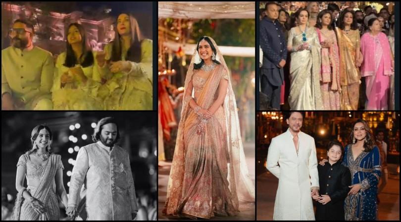 Anant and Radhika walked hand-in-hand to the stage where a pandit presided over the 'Hastakshar' ceremony. Anant and Radhika walked hand-in-hand to the stage where a pandit presided over the 'Hastakshar' ceremony.
