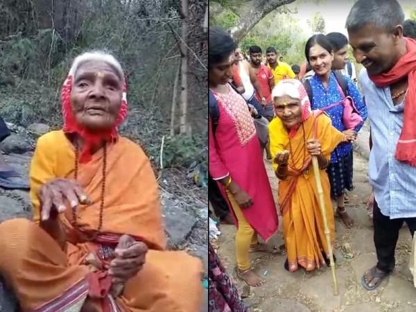 102-yr-old K'taka woman's strenuous trek up the hill, prays for PM Modi's 3rd tenure 102-yr-old K'taka woman's strenuous trek up the hill, prays for PM Modi's 3rd tenure