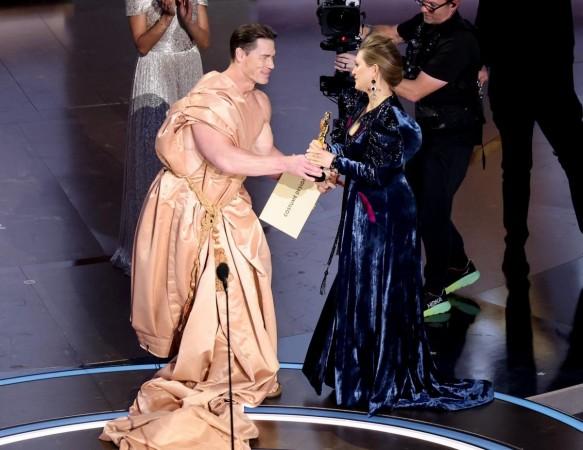 John Cena at Oscras stage John Cena at Oscars stage