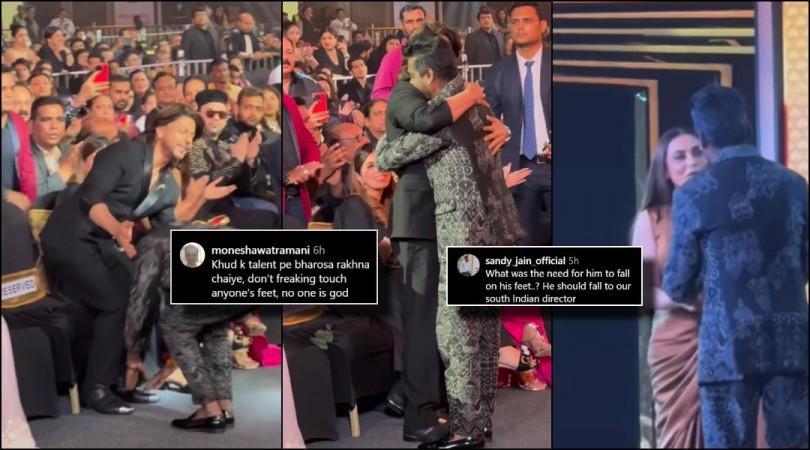 He isn't God, why bow down? : Atlee touches Shah Rukh Khan's feet after winning award for Jawan ; King Khan stops and hugs him ; fans unhappy He isn't God, why bow down? : Atlee touches Shah Rukh Khan's feet after winning award for Jawan ; King Khan stops and hugs him ; fans unhappy